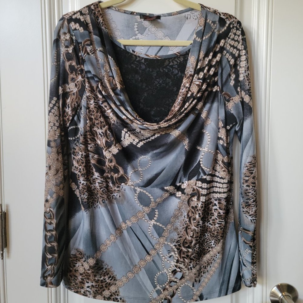 Alison Sheri long sleeved cowl neck top